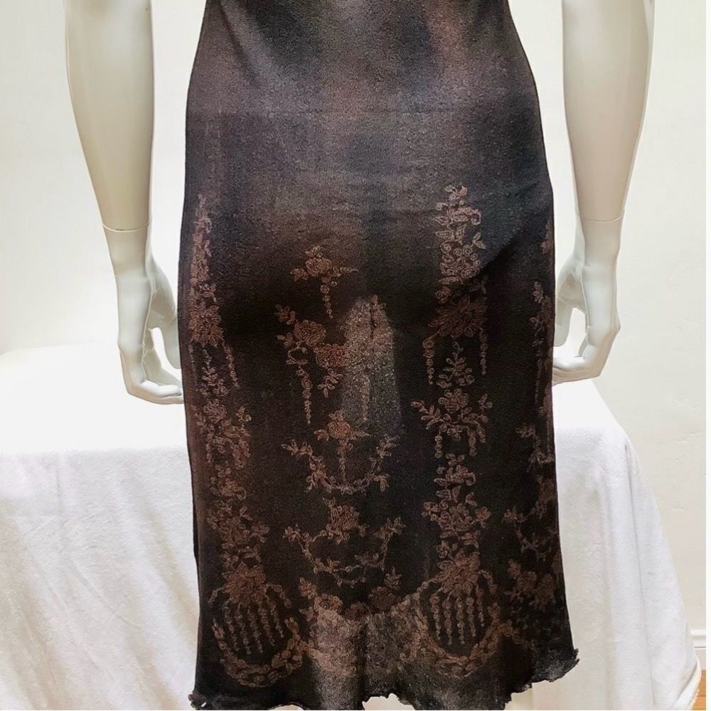 BODYCON SHEER PEACOCK BLUE ITALY SHEER TANK SLIP DRESS MEDIUM - Picture 7 of 9